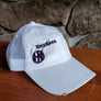 White Unstructured Cap with White Mesh