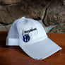 White Unstructured Cap with White Mesh