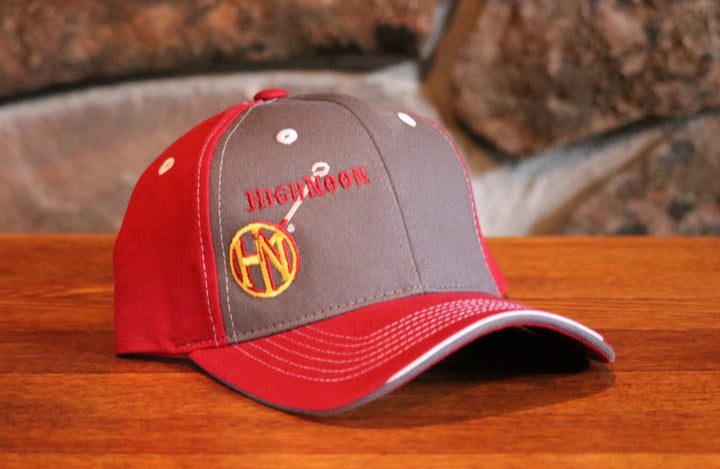 Charcoal and Garnet Cotton Twill Cap
