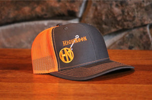 Charcoal Cap with Bright Orange Mesh