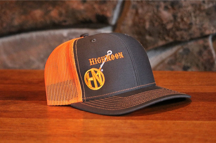 Charcoal Cap with Bright Orange Mesh