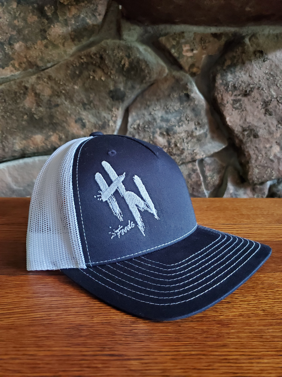 HN Feeds Dark Navy Cap with White Mesh