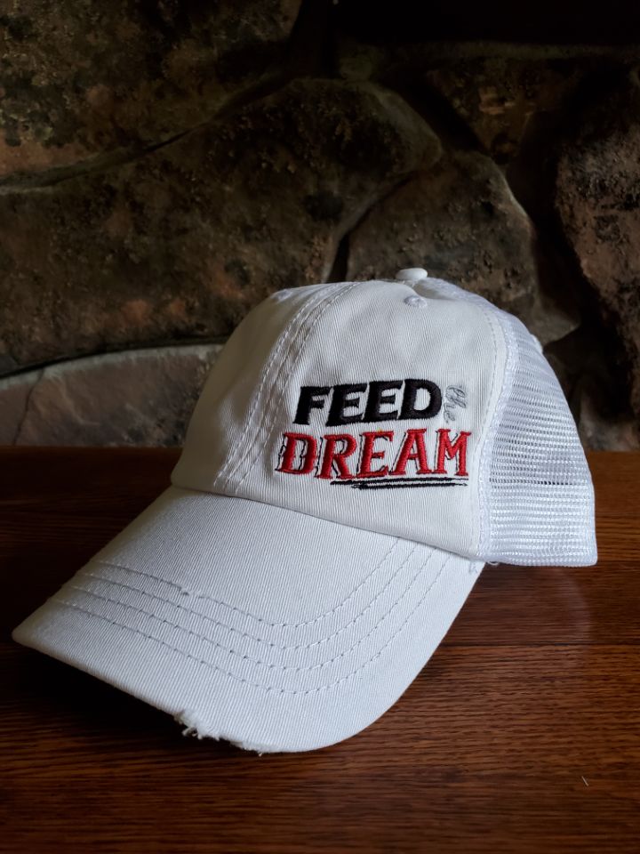 Feed the Dream White Unstructured Cap