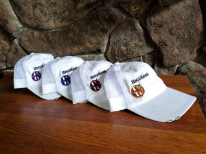 White Unstructured Cap with White Mesh