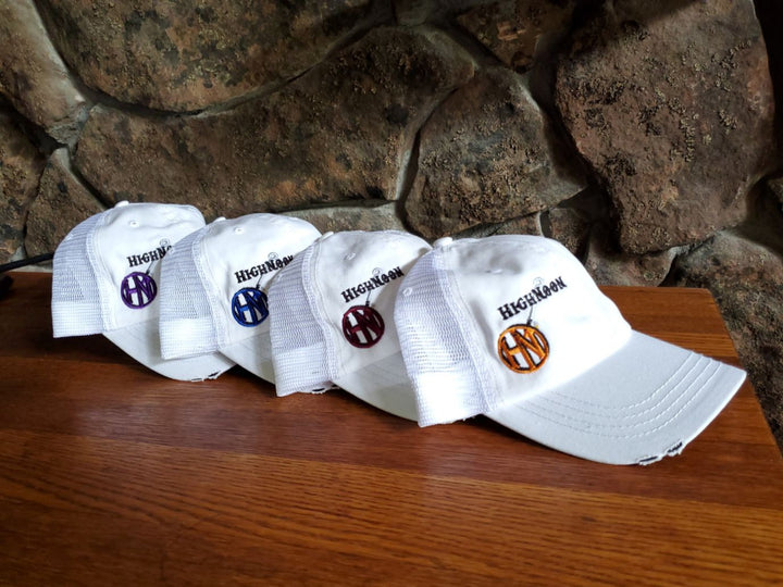 White Unstructured Cap with White Mesh