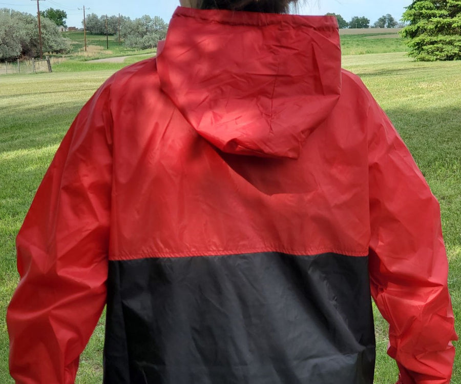 Adult Unisex Red and Black Windbreaker