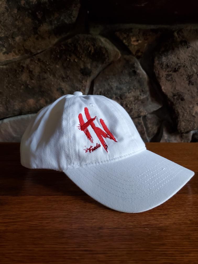 HN Feeds White Unstructured Cap