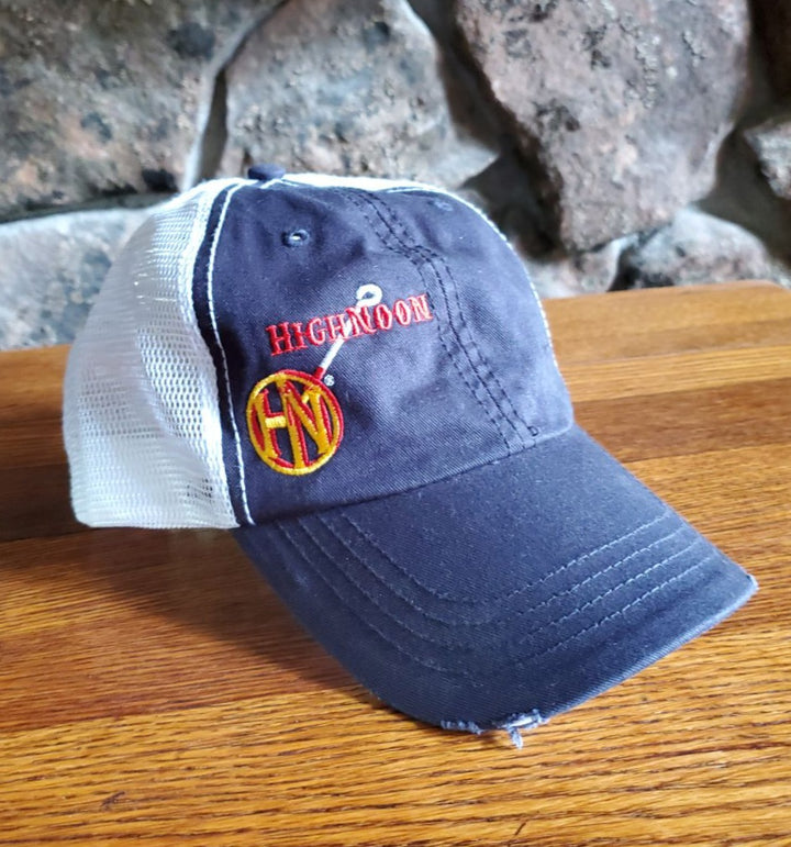 Dark Navy Unstructured Cap with White Mesh